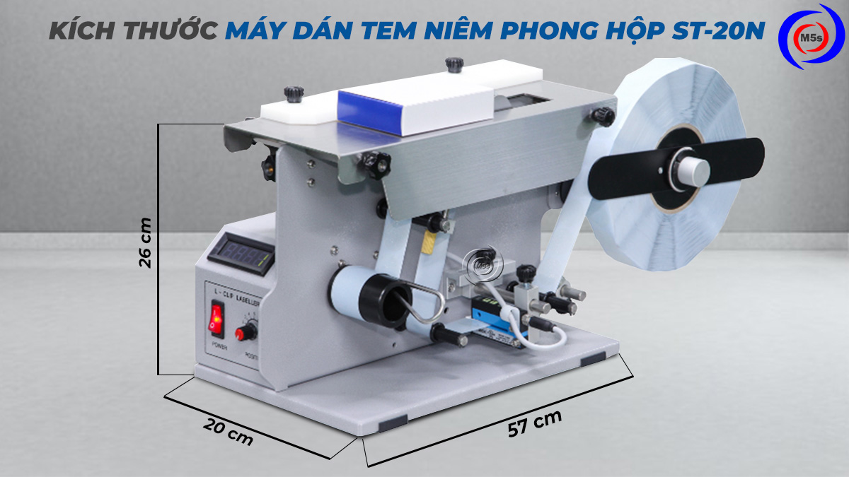 kích thước máy dán nhãn niêm phong hộp ST-20N kích thước máy dán nhãn niêm phong hộp ST-20N