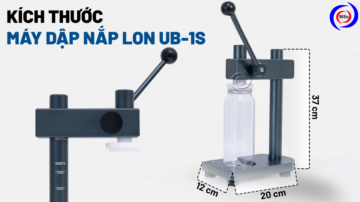 Kích thước máy dập nắp lon Unibar UB-1S Kích thước máy dập nắp lon Unibar UB-1S