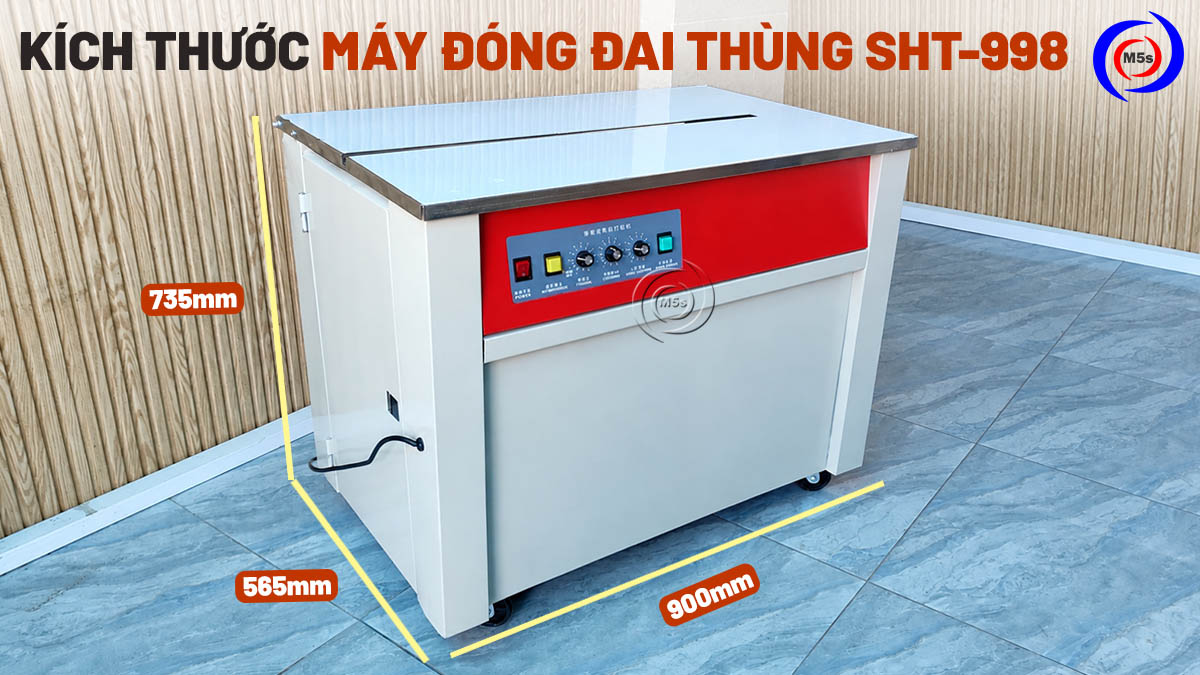 kích thước máy đóng đai thùng bán tự động SHT-998 kích thước máy đóng đai thùng bán tự động SHT-998