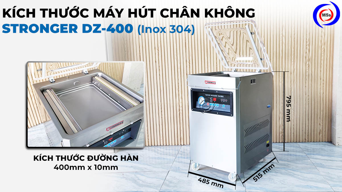 Kích thước máy hút chân không Stronger DZ-400 inox 304 Kích thước máy hút chân không Stronger DZ-400 inox 304
