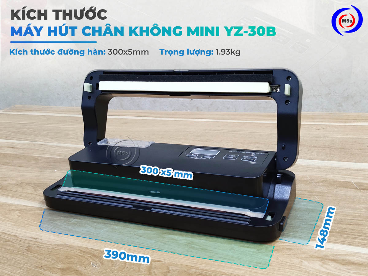 kích thước máy hút chân không thực phẩm mini YZ-30B