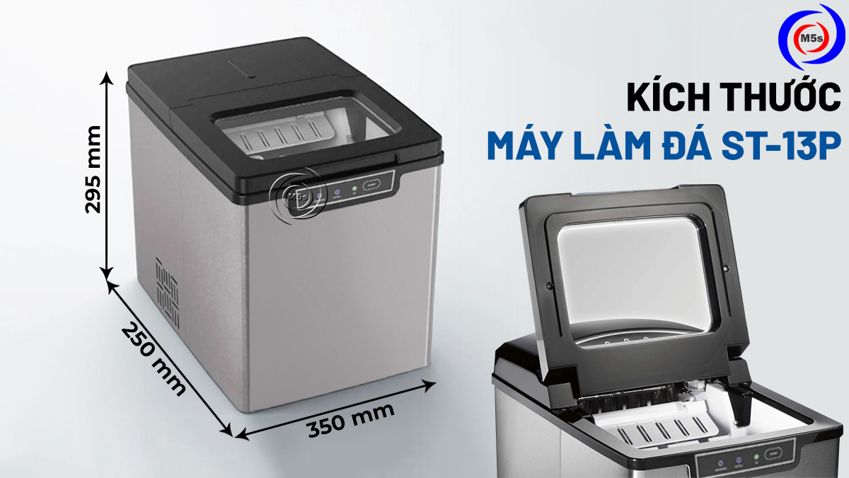 Kích thước máy làm đá viên mini st-13p