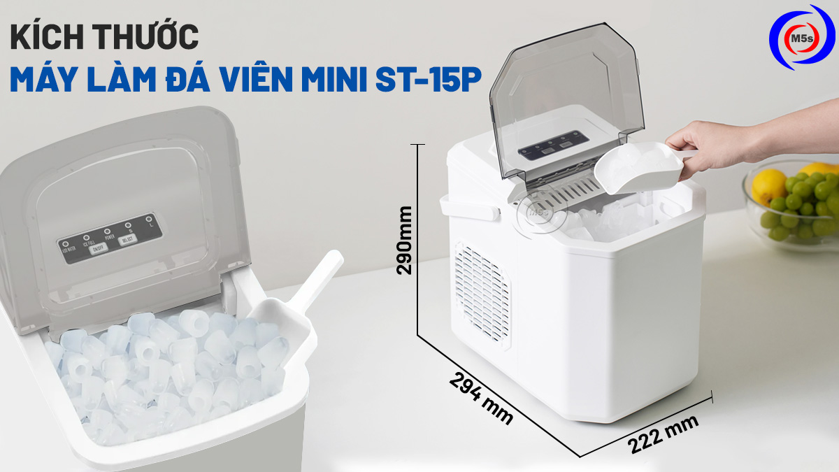 Kích thước máy làm đá viên mini ST-15P Kích thước máy làm đá viên mini ST-15P