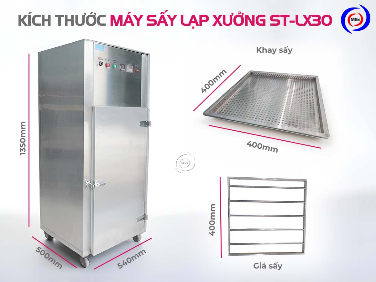 Kích thước máy sấy lạp xưởng, xúc xích có móc treo ST-LX30 Kích thước máy sấy lạp xưởng, xúc xích có móc treo ST-LX30