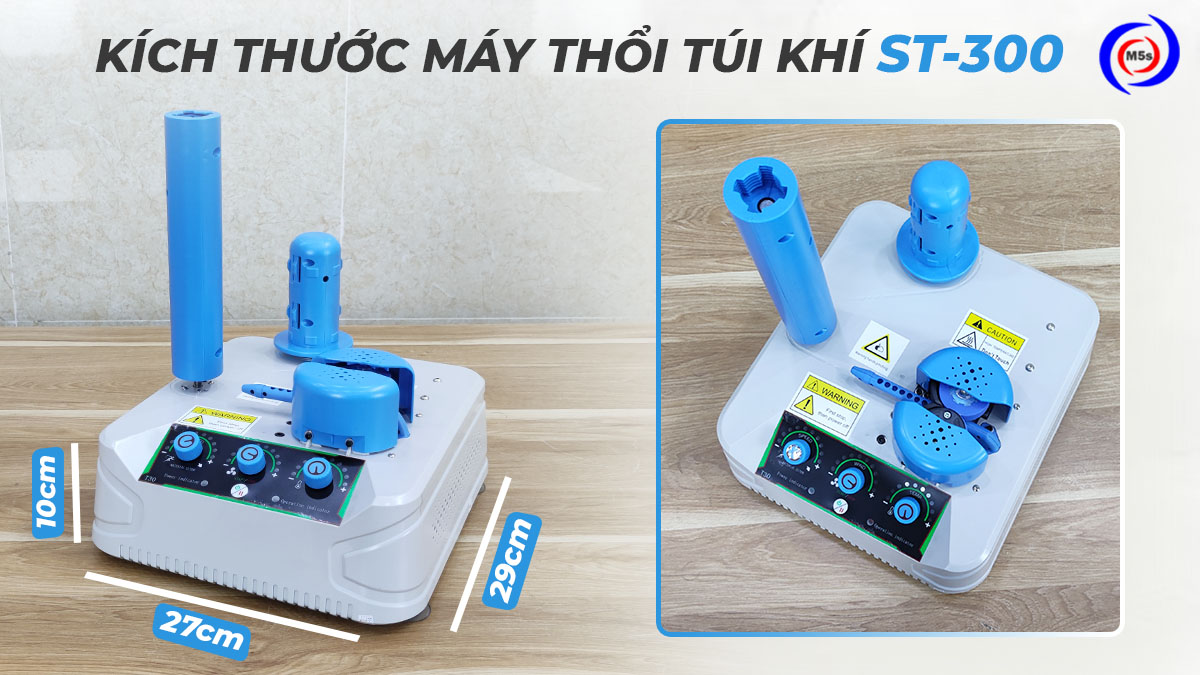Kích thước máy thổi túi khí ST-300