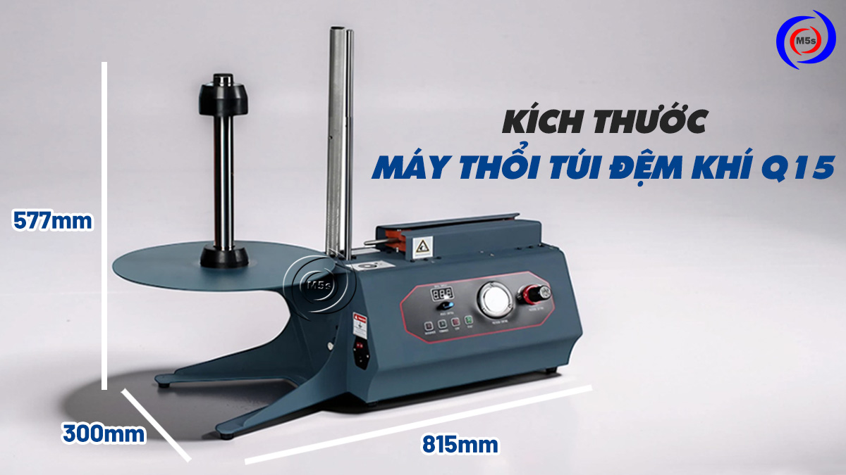 Kích thước máy thổi cột khí chống sốc Q15