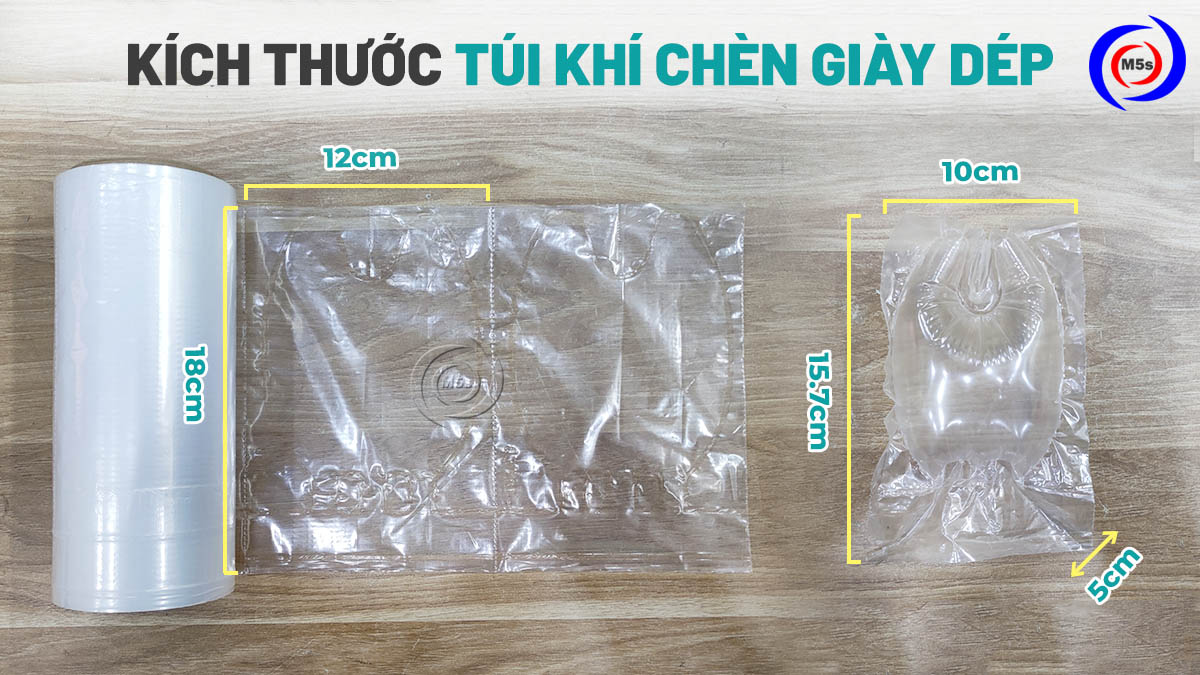 Kích thước của túi đệm khí chèn giày dép