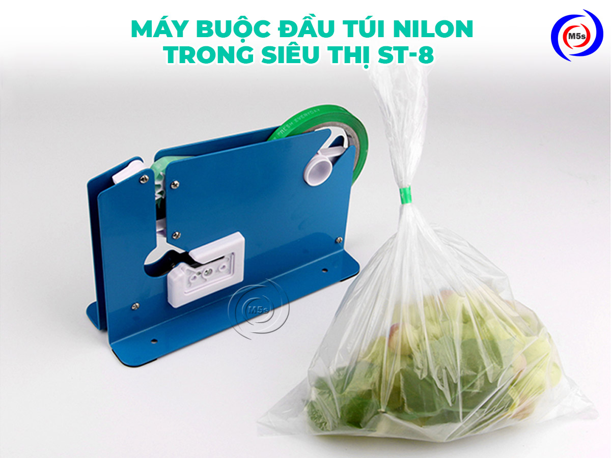 Máy buộc đầu túi nilong trong siêu thị ST-8