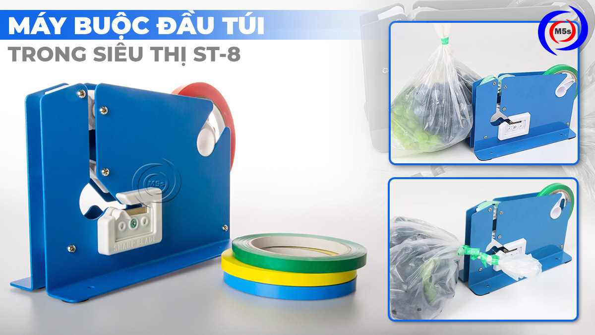 Máy buộc đầu túi trong siêu thị ST-8 Máy buộc đầu túi trong siêu thị ST-8