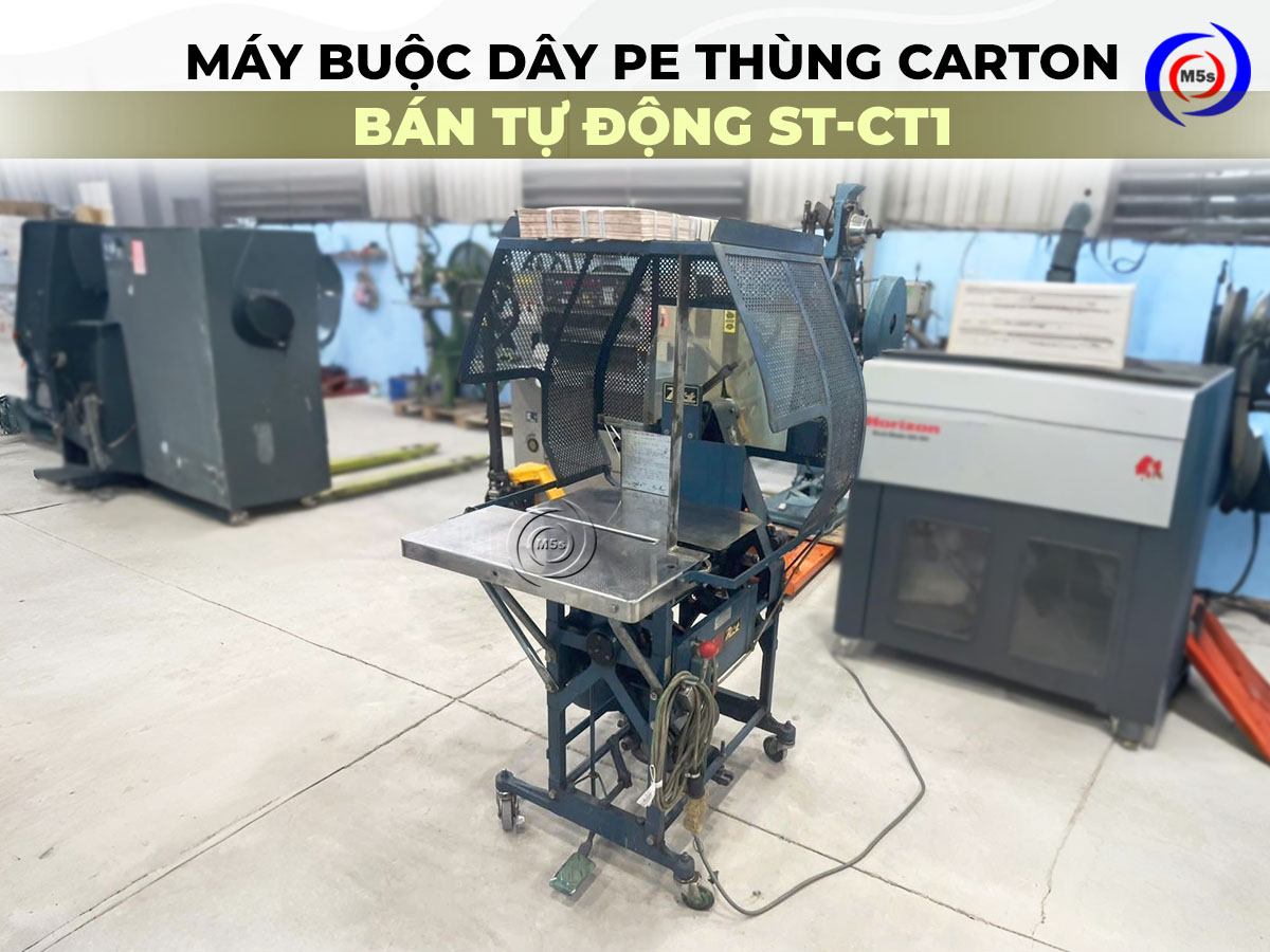 Máy buộc dây PE thùng carton bán tự động ST-CT1 Máy buộc dây PE thùng carton bán tự động ST-CT1