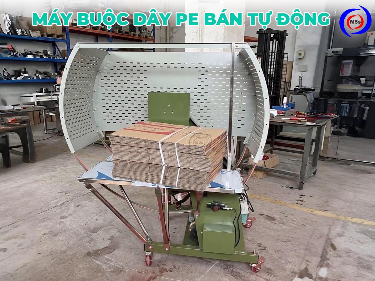 Máy buộc dây nilong PE bán tự động