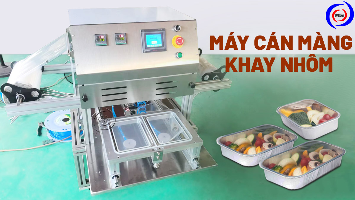 Máy cán màng khay nhôm Máy cán màng khay nhôm