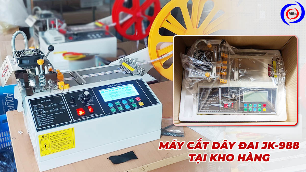 máy cắt dây đai tự động JK-988 tại kho