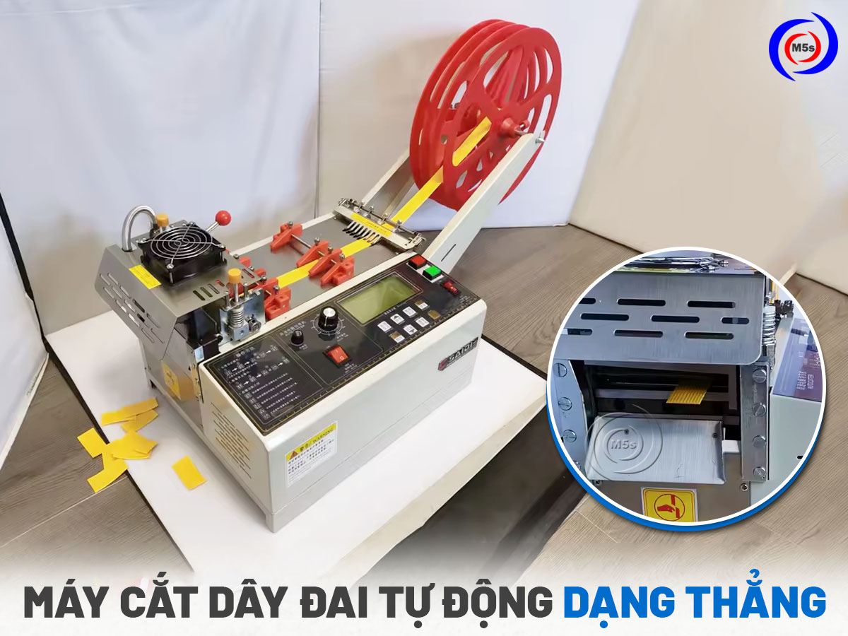 máy cắt dây đai nhiệt tự động dạng thẳng