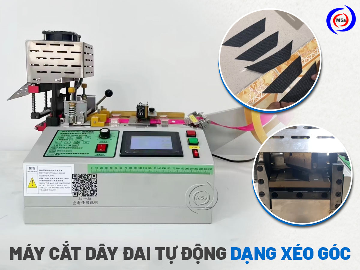 máy cắt dây đai tự động dạng xéo góc