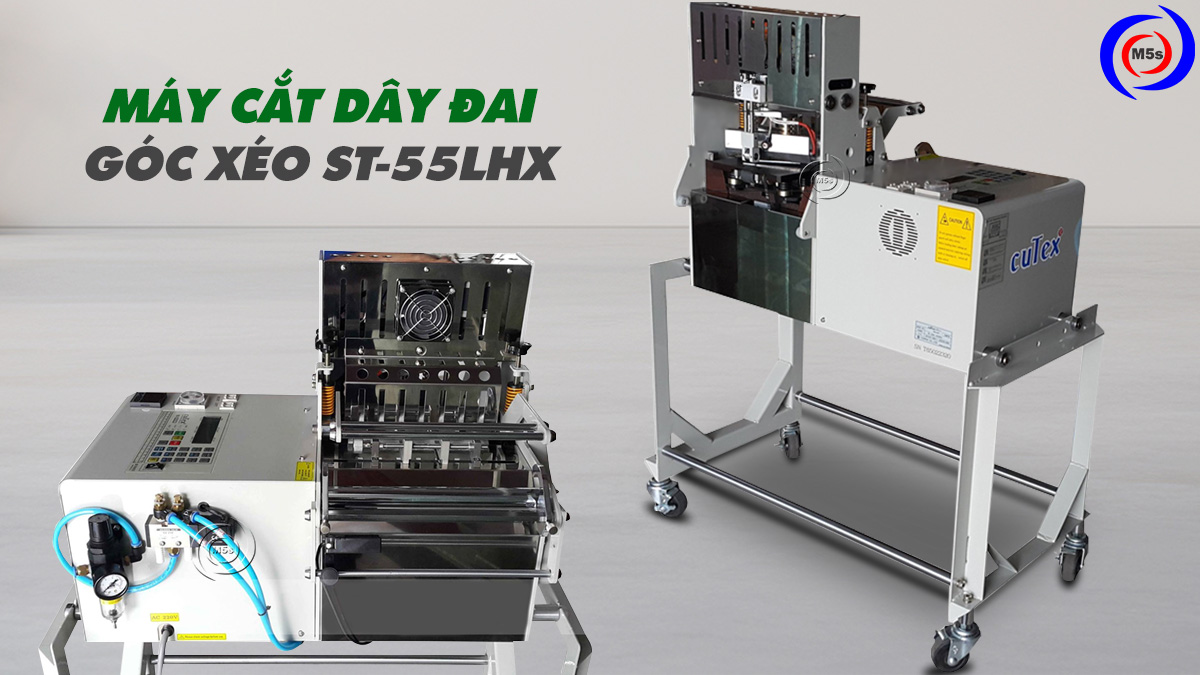 Máy cắt dây đai nhiệt góc xéo ST-55LHX Máy cắt dây đai nhiệt góc xéo ST-55LHX