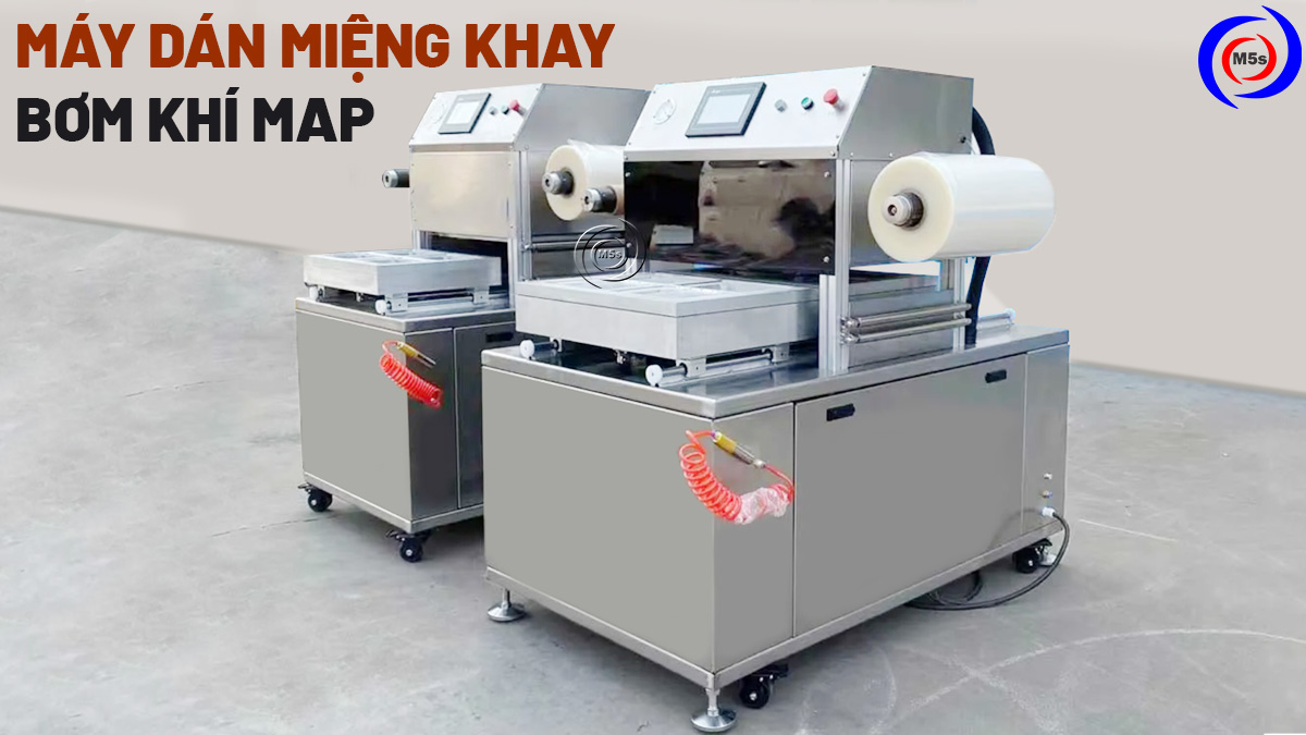 Máy dán miệng khay bơm khí map Máy dán miệng khay bơm khí map
