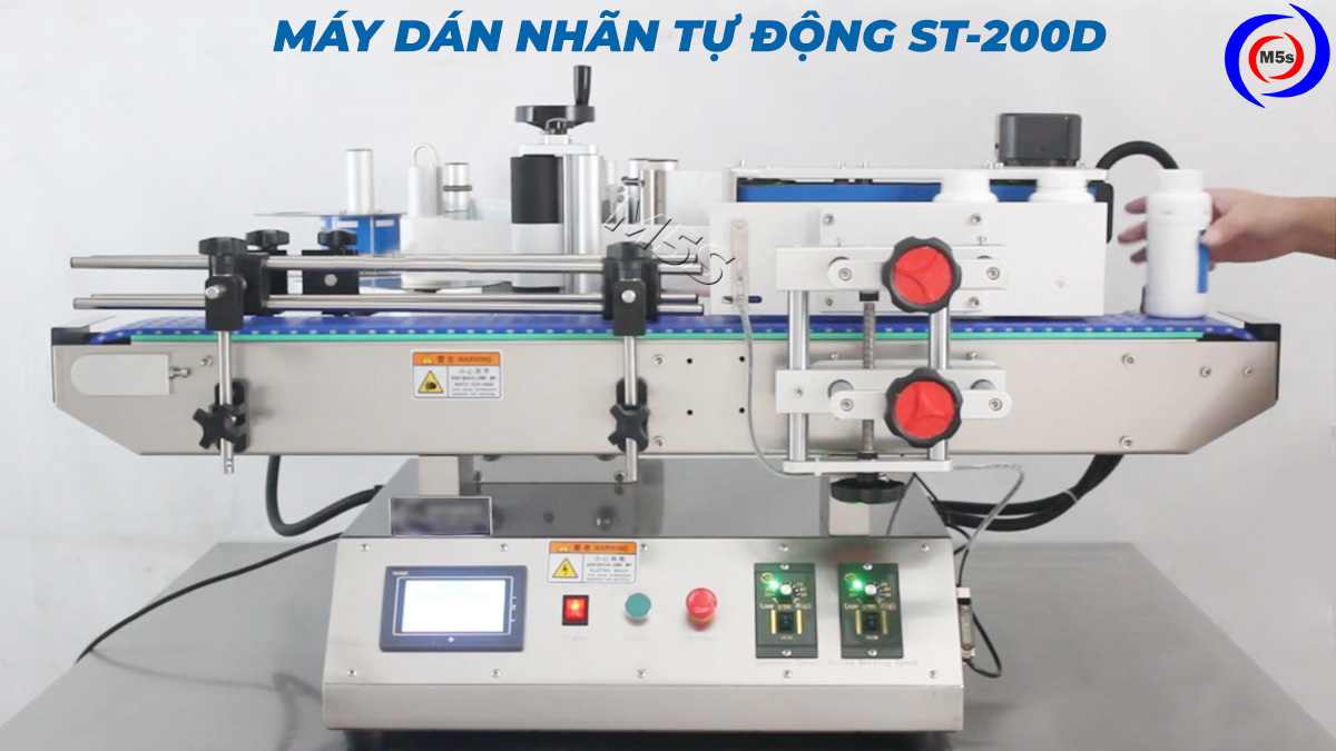 máy dán nhãn chai tròn tự động mini ST-200D