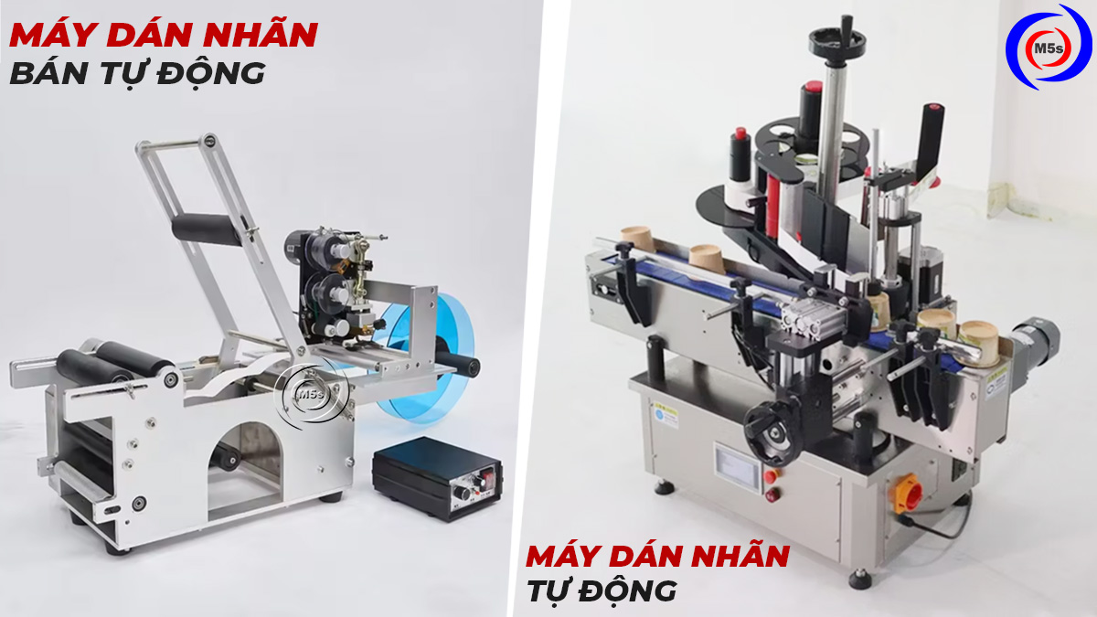 Máy dán nhãn bán tự động và máy dán nhãn tự động