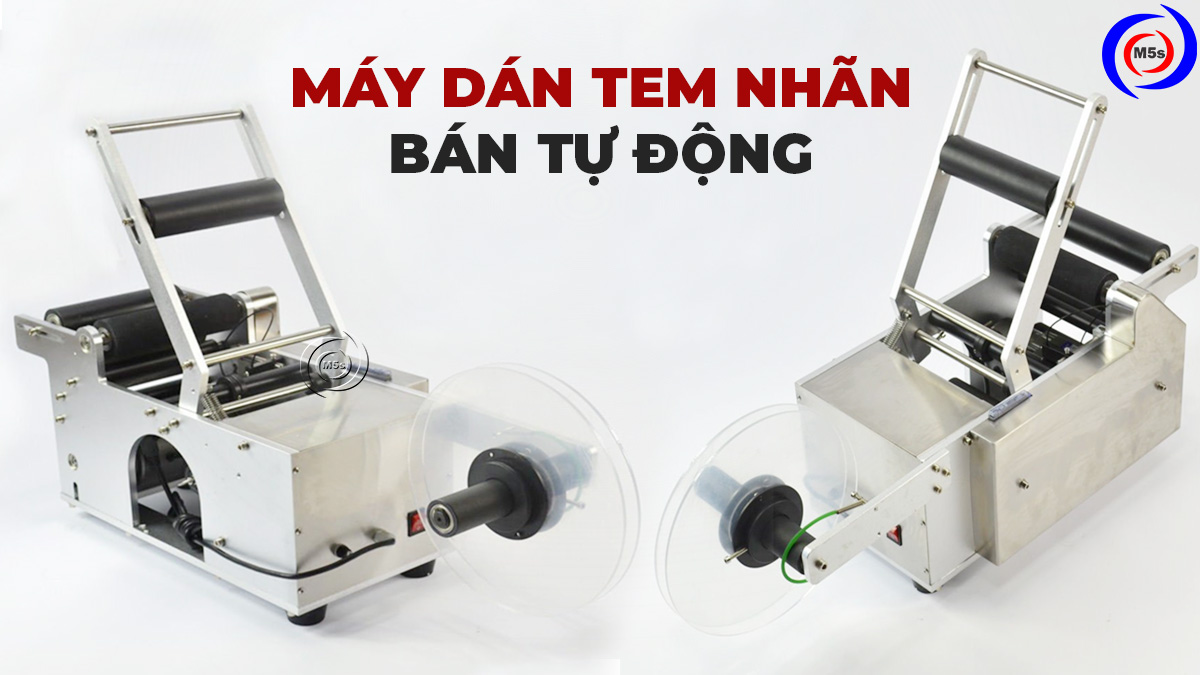 Máy dán tem nhãn bán tự động