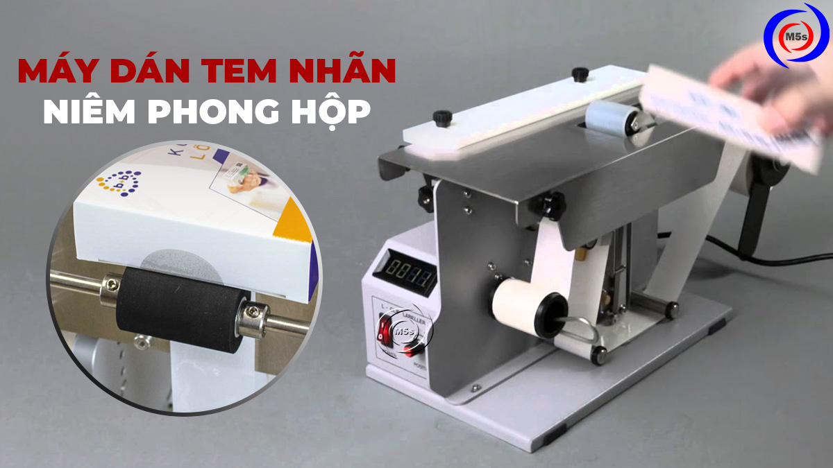 Máy dán tem nhãn niêm phong hộp