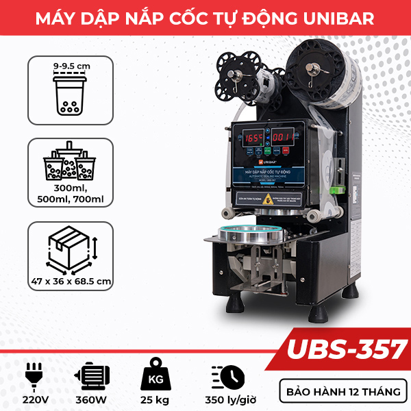 Máy dập nắp cốc tự động Unibar UBS-357