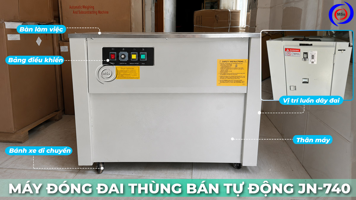 máy đóng đai thùng bán tự động JN-740