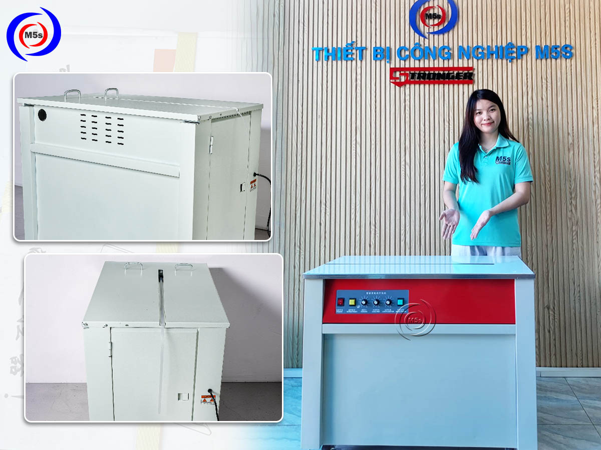 Máy đóng đai thùng SHT-998 tại công ty Thiết bị M5s Máy đóng đai thùng SHT-998 tại công ty Thiết bị M5s