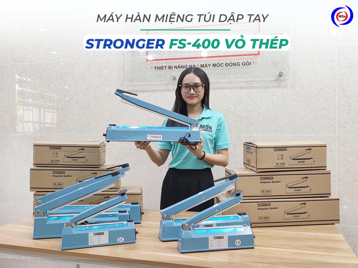 Máy hàn túi dập tay Stronger FS-400 vỏ thép Máy hàn túi dập tay Stronger FS-400 vỏ thép