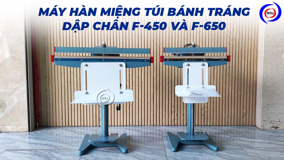 Máy hàn miệng túi bánh tráng dập chân F-450 Máy hàn miệng túi bánh tráng dập chân F-450