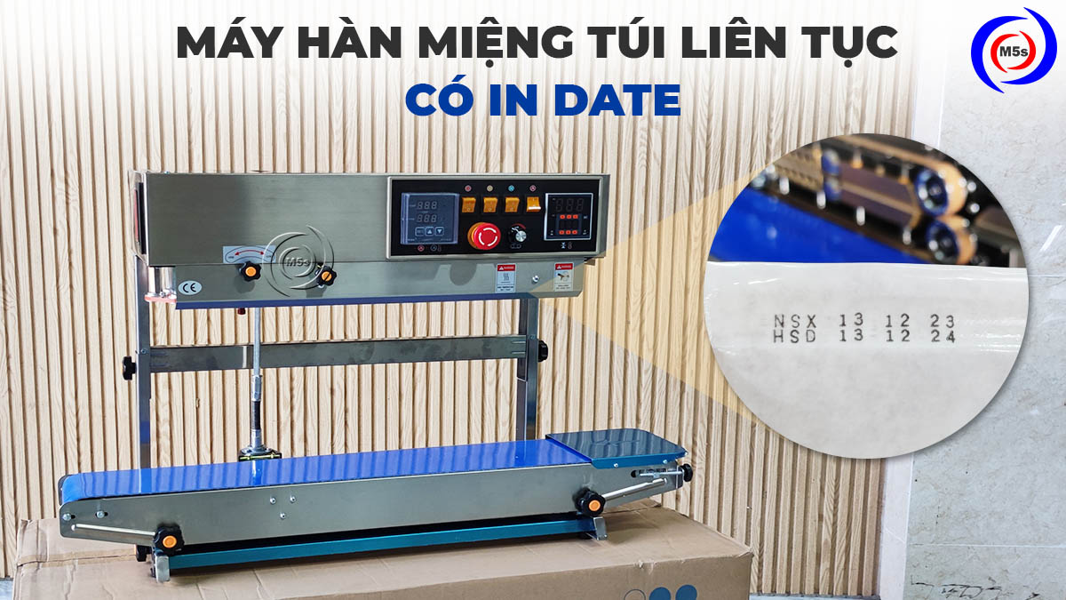 Máy hàn túi liên tục có in date