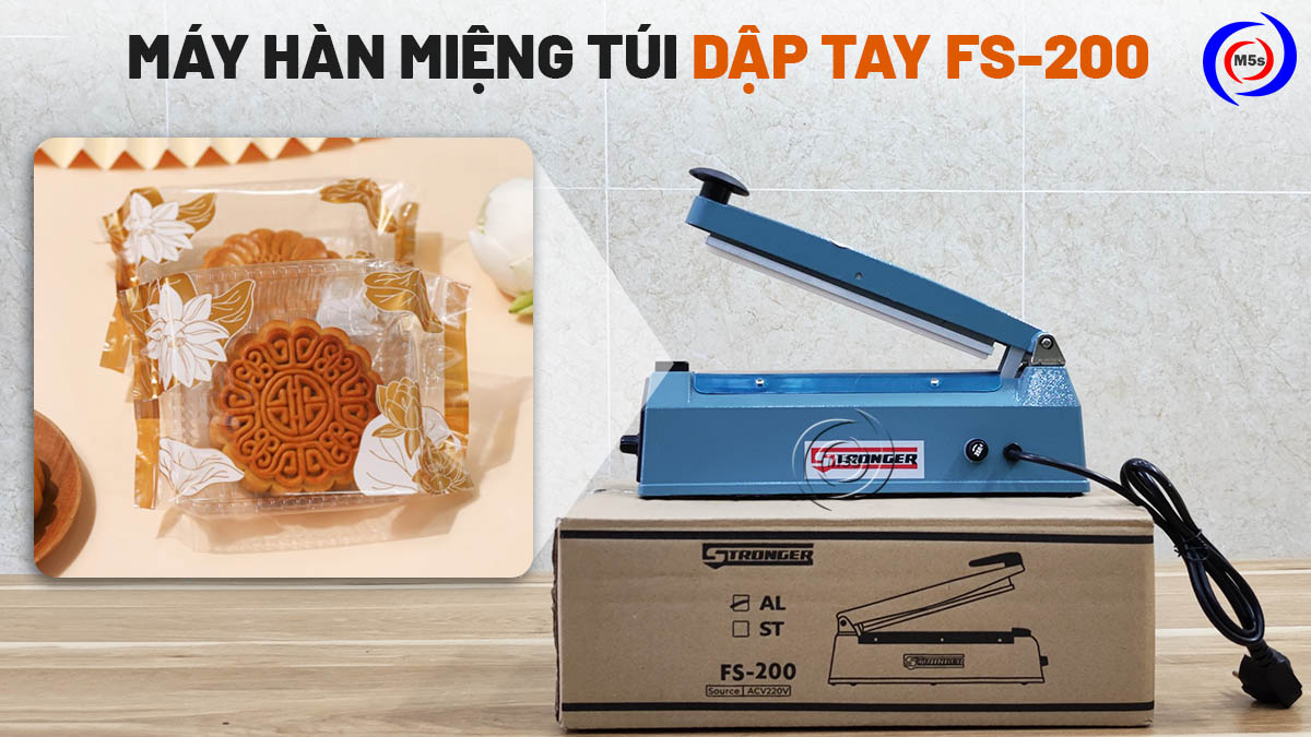 Máy hàn miệng túi bánh trung thu dập tay FS-200
