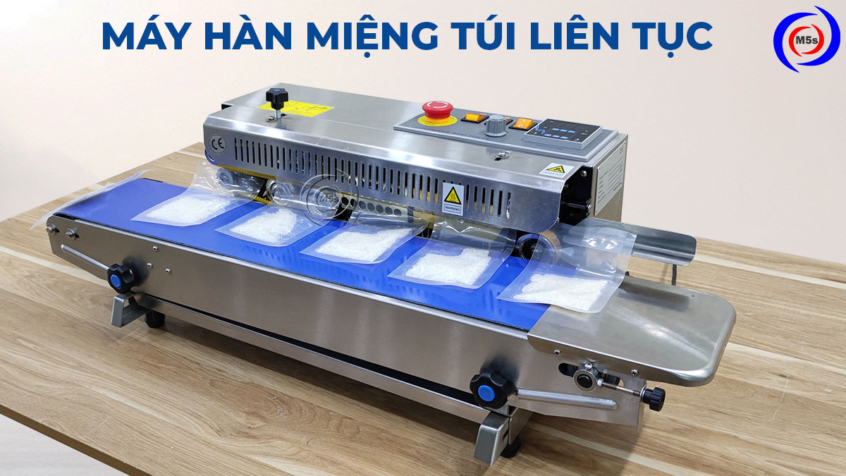 máy hàn miệng túi liên tục dạng nằm