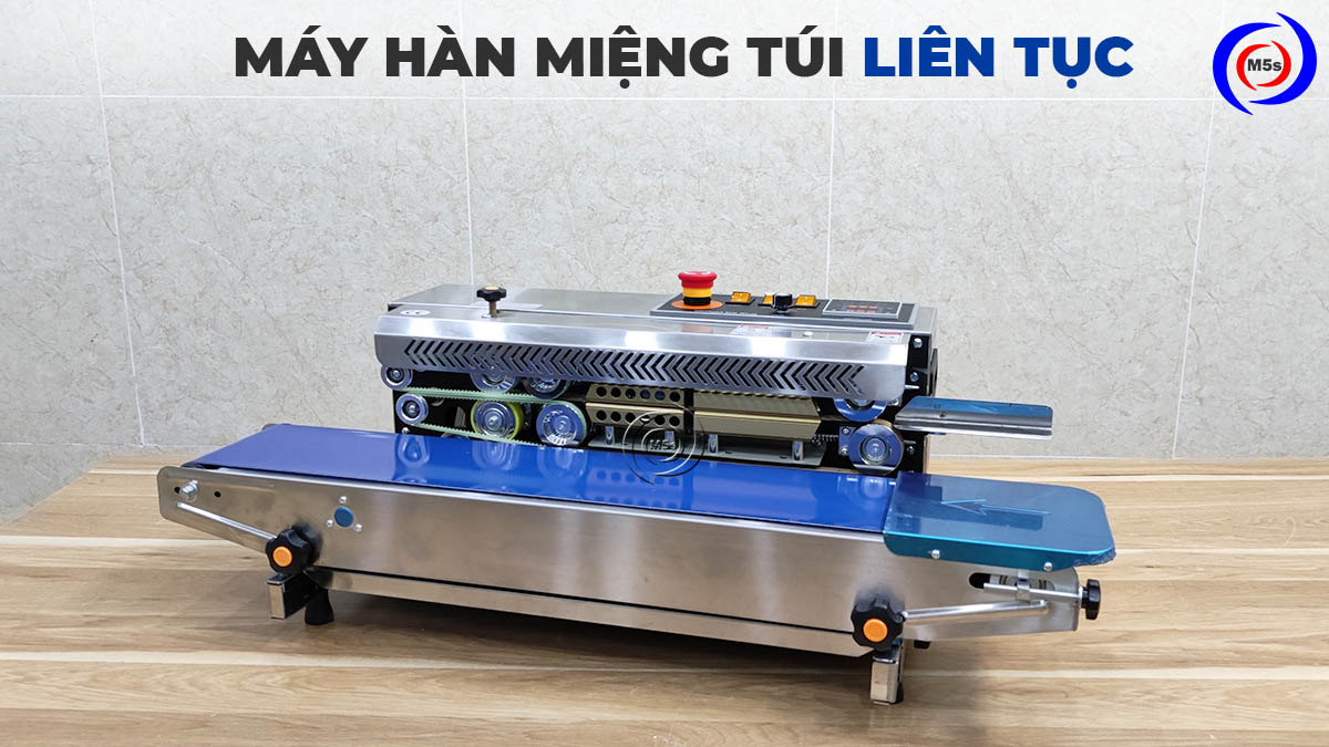 Máy hàn miệng túi băng tải liên tục
