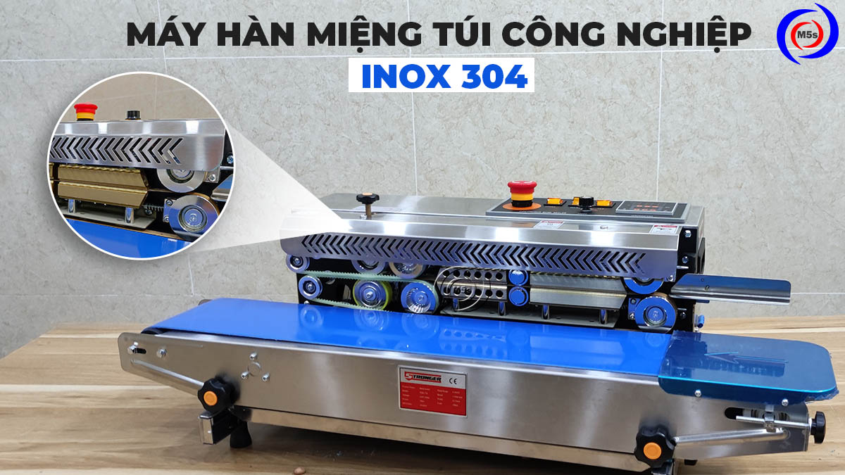 máy hàn miệng túi công nghiệp chất liệu inox 304 máy hàn miệng túi công nghiệp chất liệu inox 304