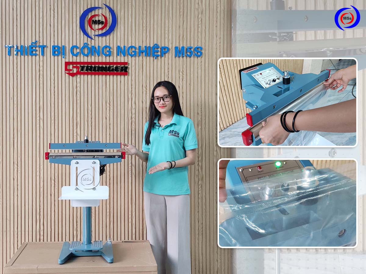 Máy hàn miệng túi dập chân Stronger F-450
