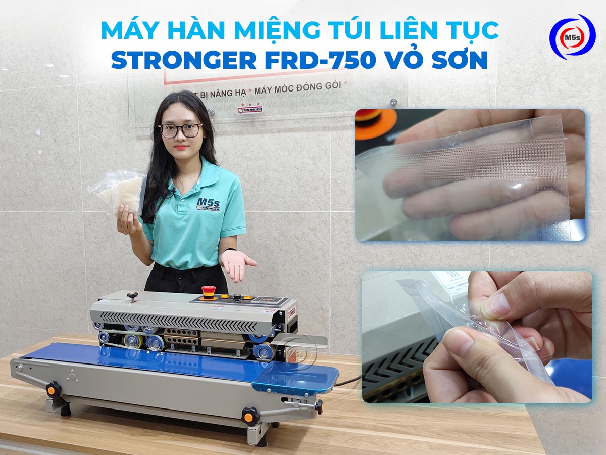 máy hàn túi liên tục Stronger FRD-750 vỏ sơn