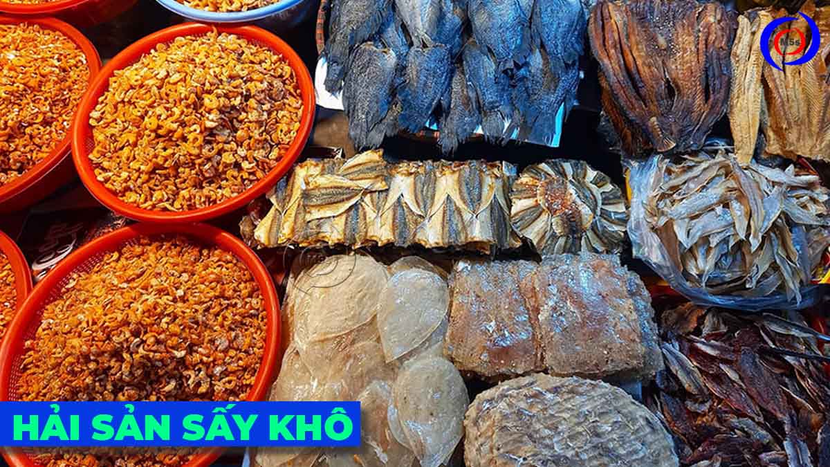 Máy sấy hải sản khô tôm, mực, cá