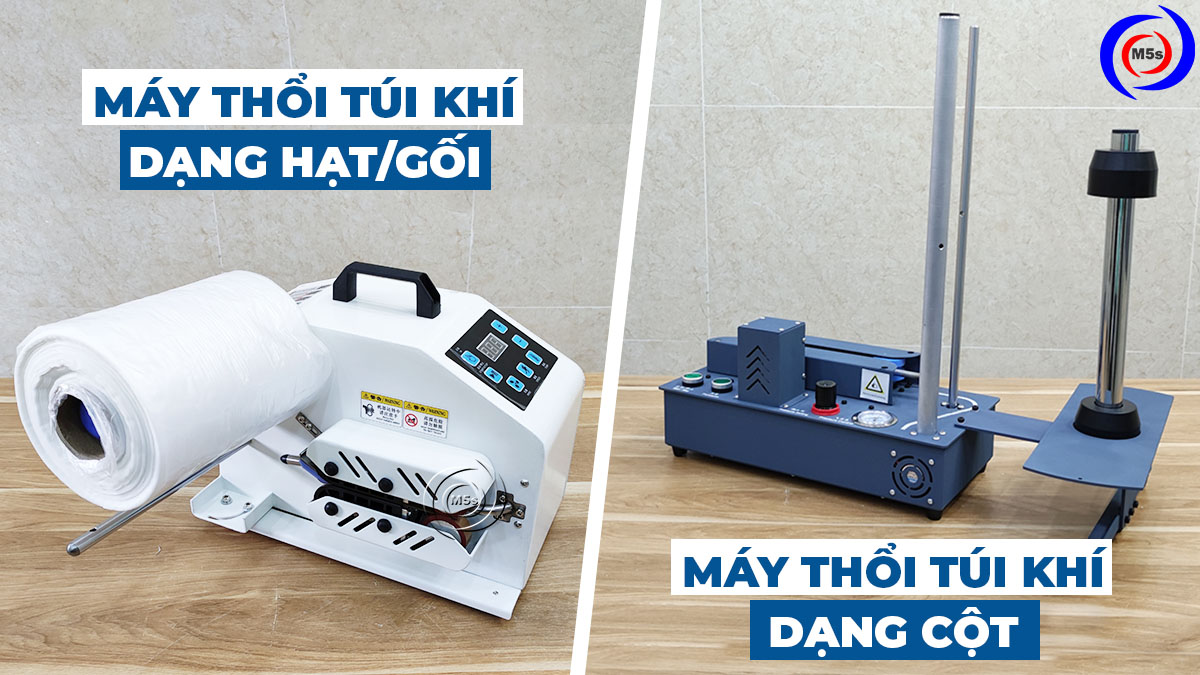 Máy thổi túi khí dạng cột và máy thổi túi khó dạng hạt, gối