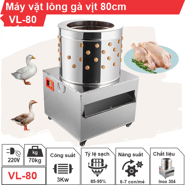 Máy vặt lông gà lông vịt phi 80cm Máy vặt lông gà lông vịt phi 80cm