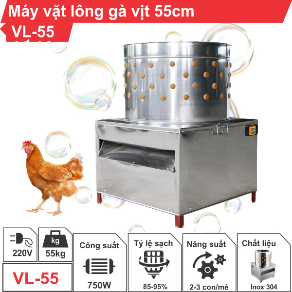 Máy vặt lông gà vịt phi 55cm