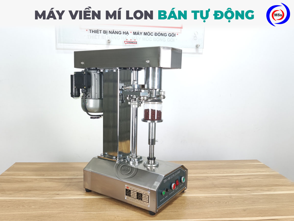 Máy viền mí lon bán tự động Máy viền mí lon bán tự động