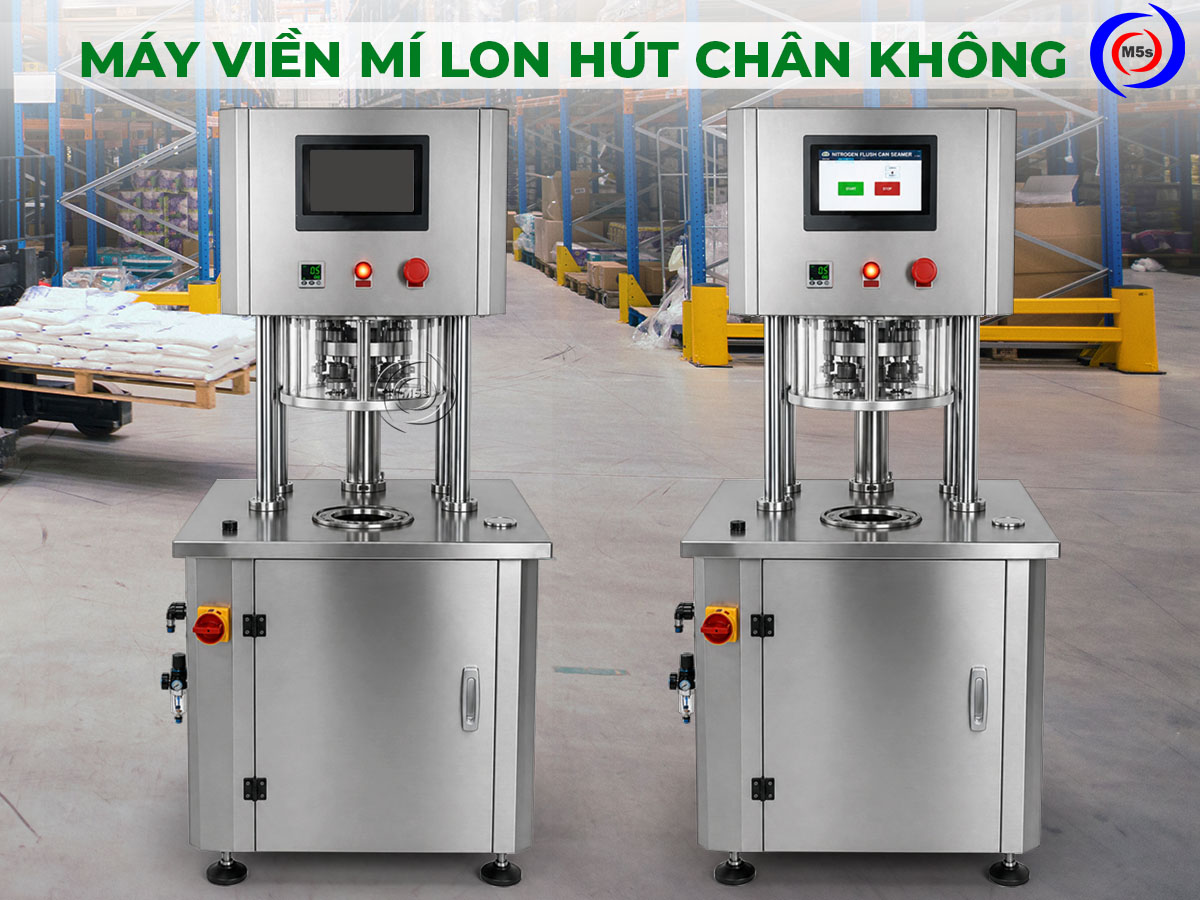 Máy viền mí lon có hút chân không