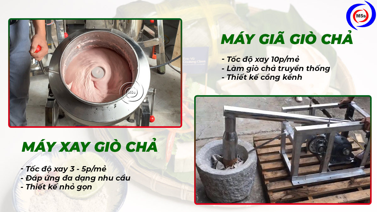 So sánh máy xay giò chả và cối giã giò chả So sánh máy xay giò chả và cối giã giò chả