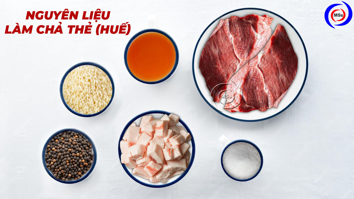 Nguyên liệu làm chả thẻ Huế