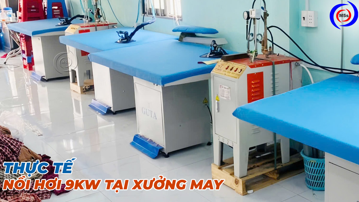 Nồi hơi 9KW HA9 kết hợp với bàn là và bàn hút ủi hơi