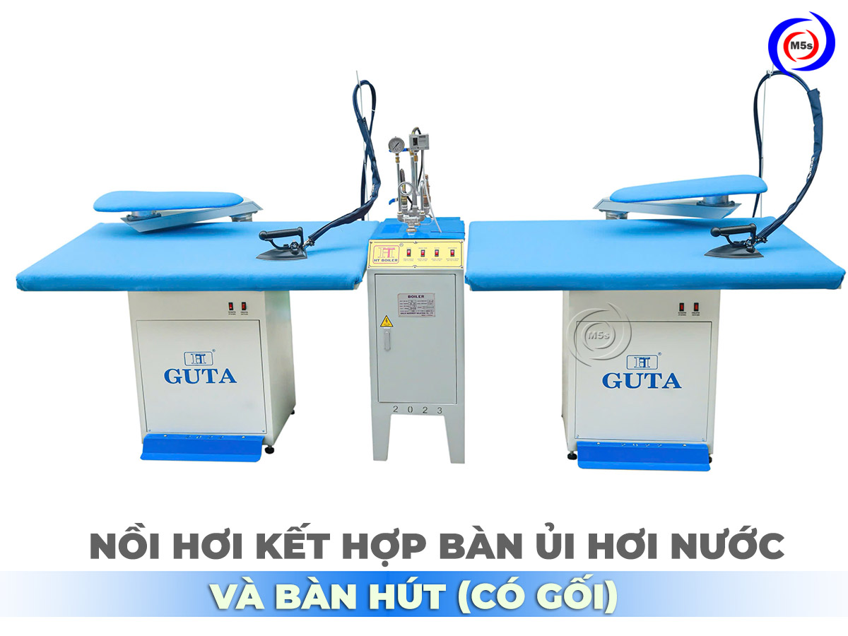bàn hút ủi công nghiệp C137 kết hợp với nồi hơi