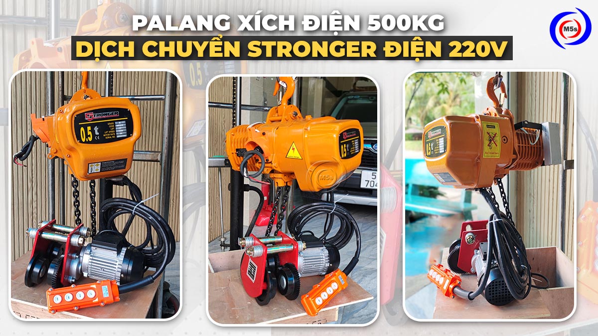 Palang xích 500kg dịch chuyển điện 220V