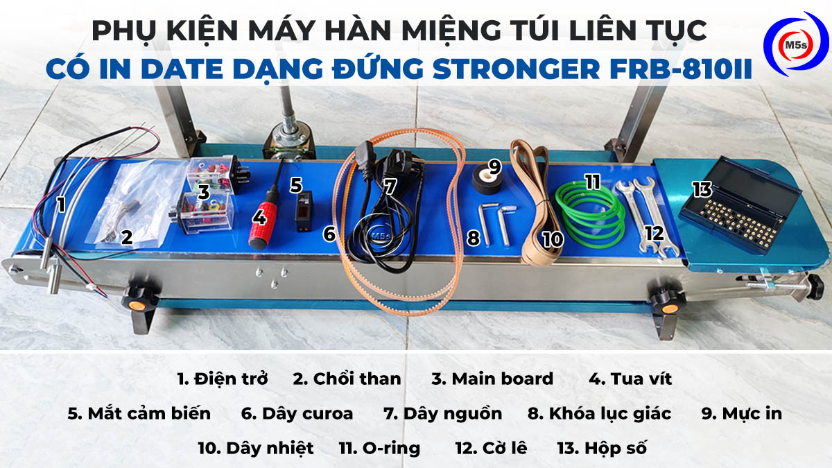 Bộ phụ kiện của máy dán miệng túi đứng có in date FRB-810II