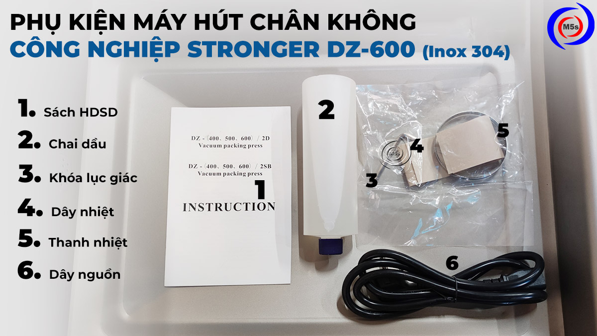 Phụ kiện máy hút chân không công nghiệp DZ-600 inox 304 Phụ kiện máy hút chân không công nghiệp DZ-600 inox 304